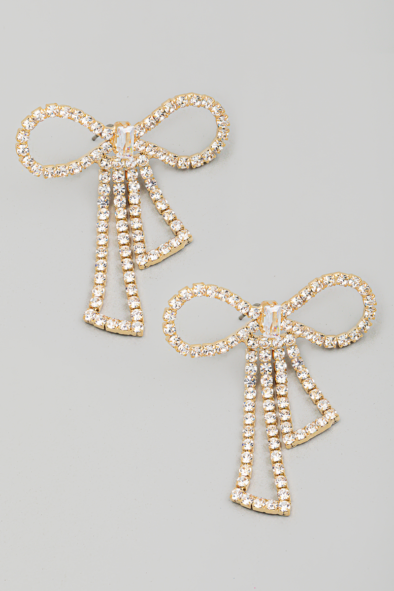 Mini Rhinestone Bowtie Drop Earrings Questions & Answers